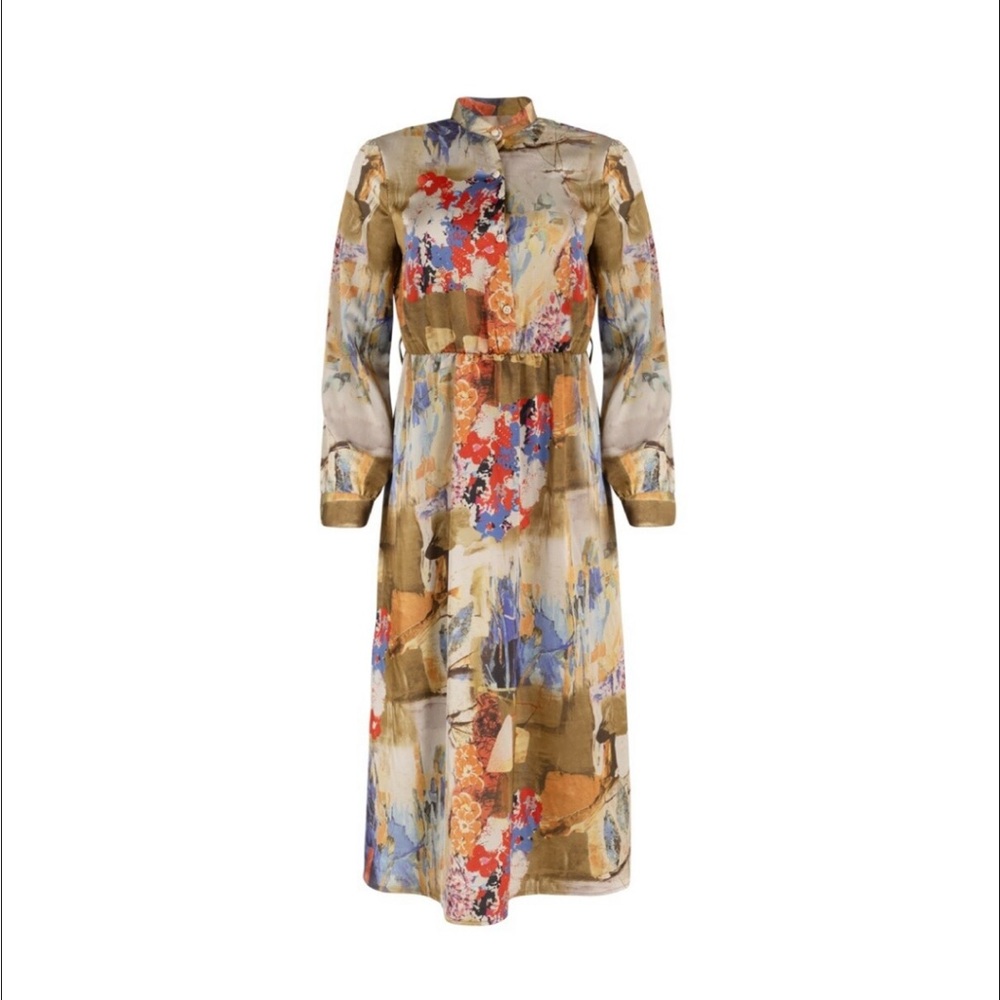 Floral Patchwork Midi Dress
